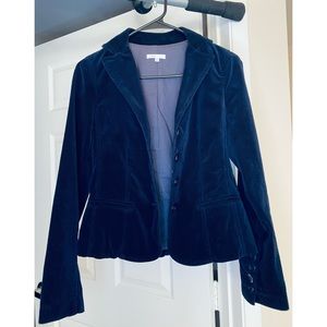 Vince Navy Blue Cotton Velvet Classic Blazer